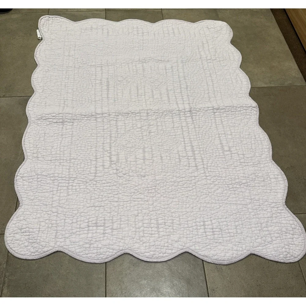 Restoration Hardware Baby Child 38 x 50 Lilac 100% Cotton Quilt Cover Throw Boho